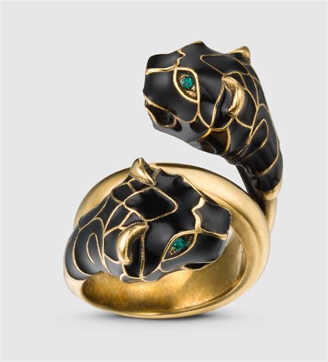 gucci diamond tiger head ring